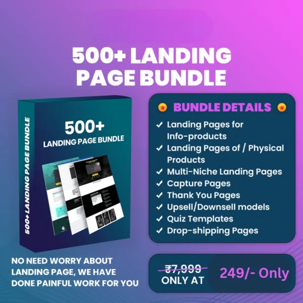 500+ Editable Landing Page Bundle